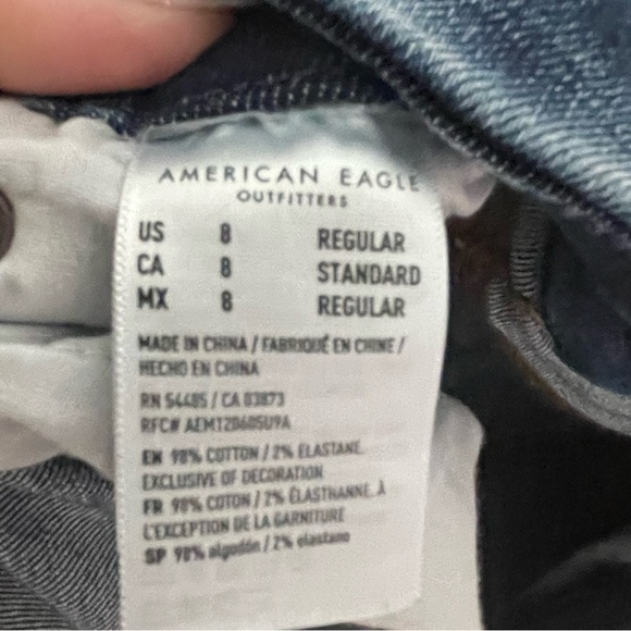 AE super stretch high rise mom jeans 8 - Picture 3 of 7
